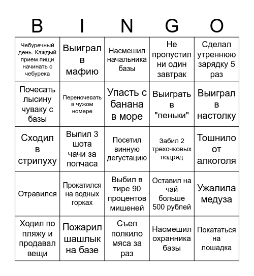 Моя Анапа Bingo Card