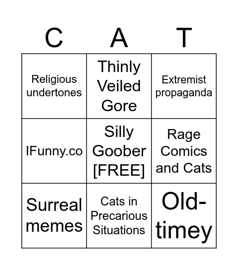 Cat meme BINGO 3x3 Bingo Card