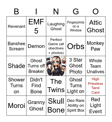 Late Night Gamer's Bingo Card