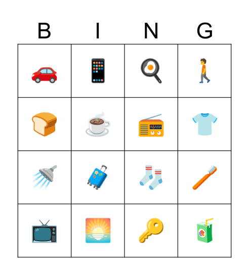 Daily Routine Bingo Card