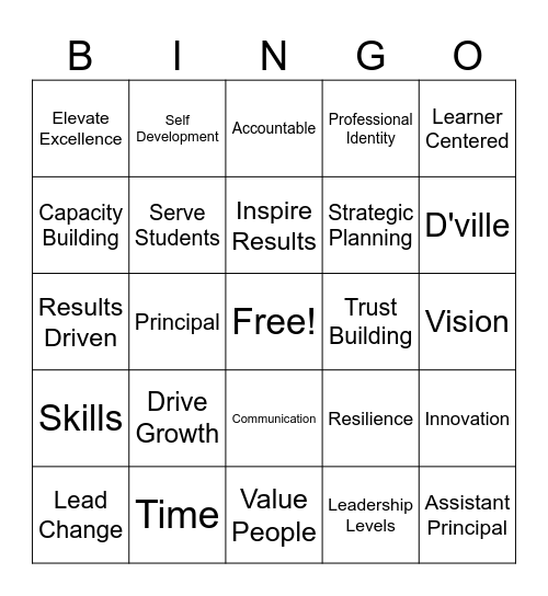 LEAD with IMPACT Bingo Card