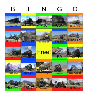 Superpower Steam, Past, Present and Preservation Bingo Card