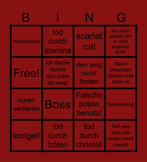 Max Hailigtree Bingo Card