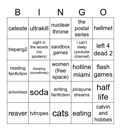 how many interests do you share with nia Bingo Card