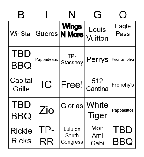 Cecil's Emancipation Bingo Card