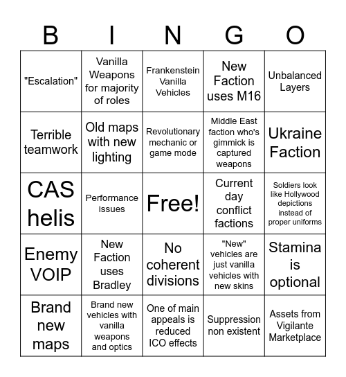 Squad Mod Bingo! Bingo Card