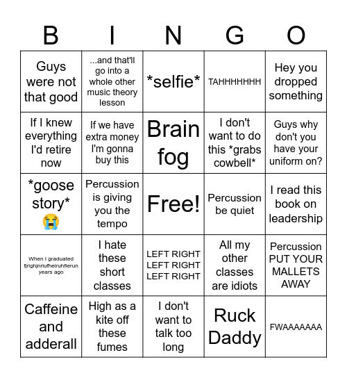 Rucker Bingo Card