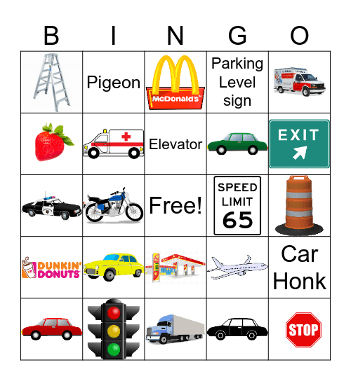 I-4Car BINGO Card