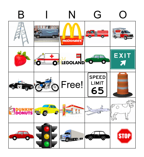 I-4 Travel-Car BINGO Card