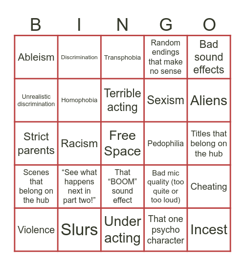 Tomorrow’s Teachings Bingo Card