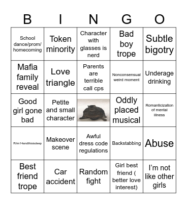 Gacha Movie Bingo Card