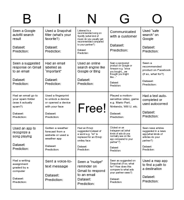 AI Bingo Card