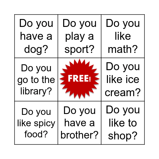 Do you? Bingo Card