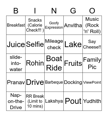 My Travel Bingo Card