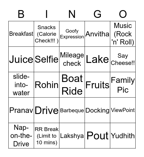 My Travel Bingo Card