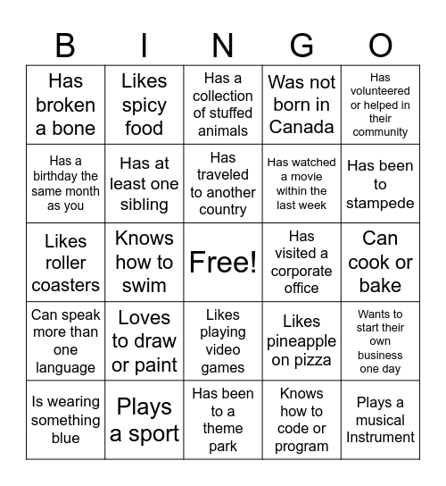 Young Entrepreneur Bingo Card