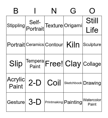 SUMMER ART! Bingo Card