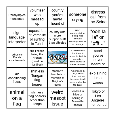 Bingo Olympique Bingo Card