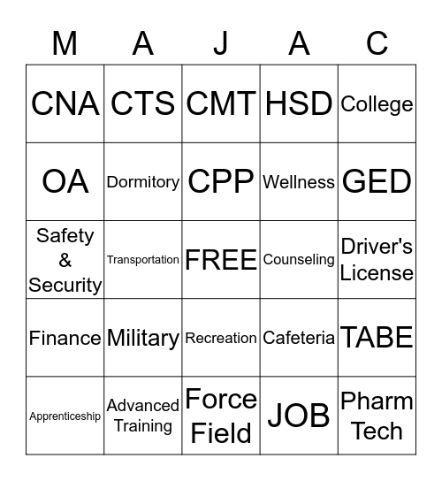 HEALTH CMT  Bingo Card