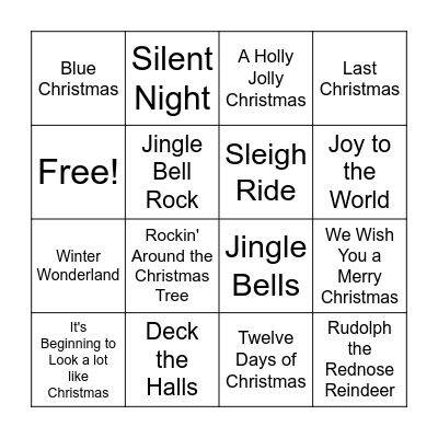 Christmas in July Bingo Card