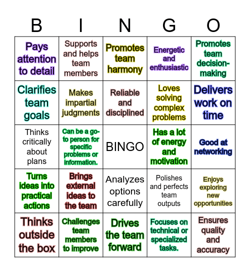 UNLEASH YOUR TEAM SUPER ROLE Bingo Card