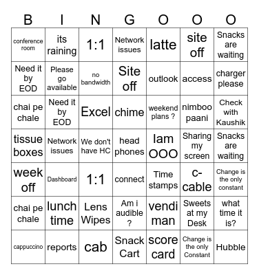 ROC Central Stratergy Bingo Card