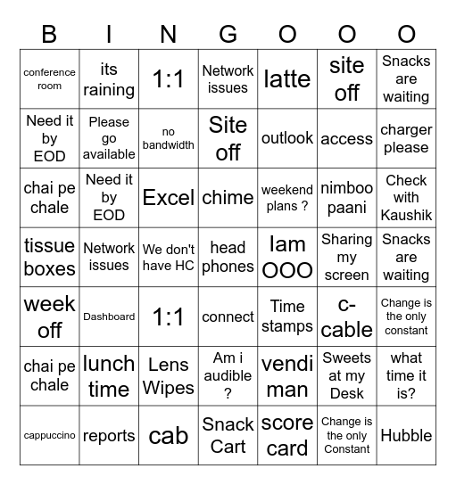 ROC Central Stratergy Bingo Card