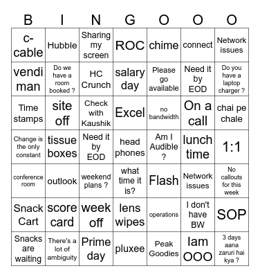 ROC Central Stratergy Bingo Card