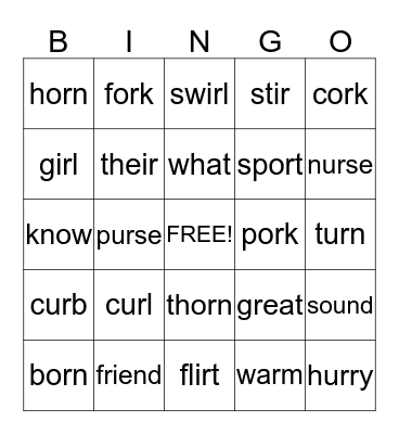 Week 28 Bingo Card