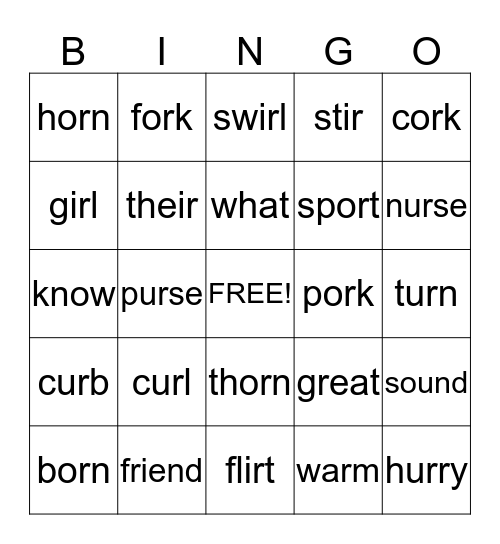 Week 28 Bingo Card