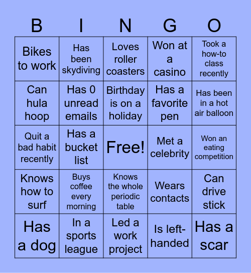 Campus Operations Icebreaker Bingo Card