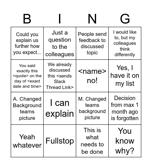 Bingo Card