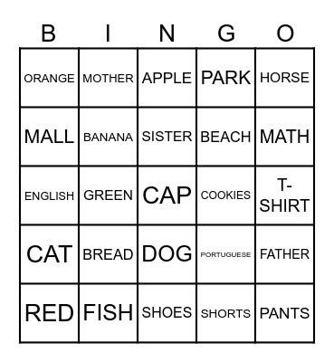 WARM - UP Bingo Card