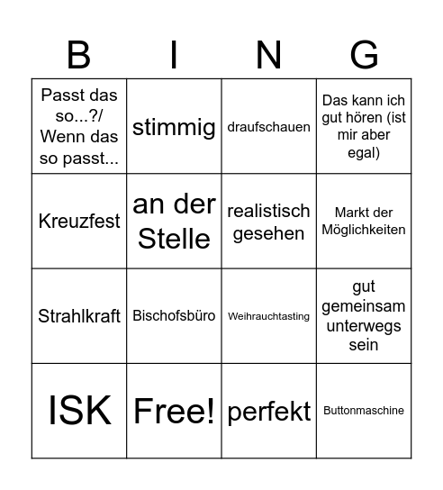 Wenn dir mal die Worte fehlen... Mini-Ak-Edition Bingo Card