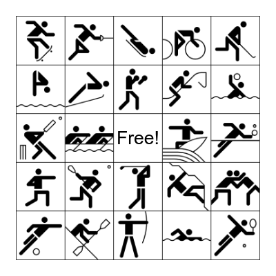 OLYMPICS Bingo Card