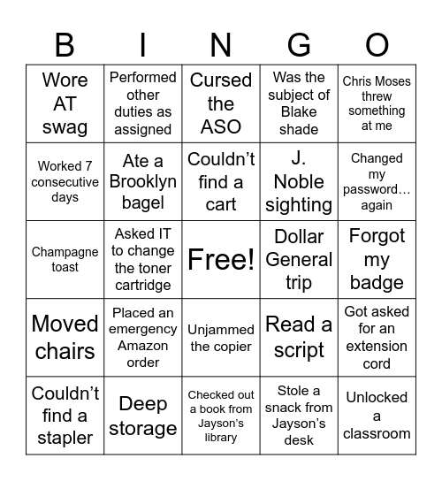 ATEDU BINGO Card