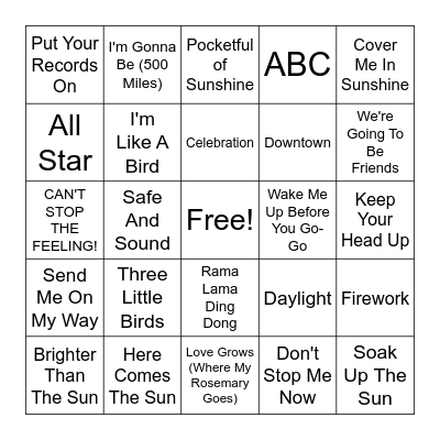 Rounds 3 and 4 - Can't Help but Smile Bingo Card