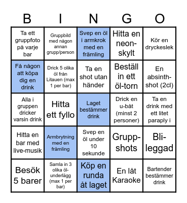 Carls Svensexa Bingo Card