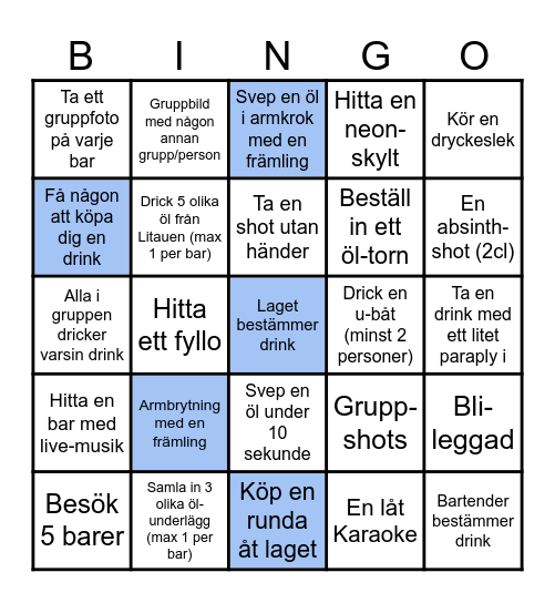 Carls Svensexa Bingo Card