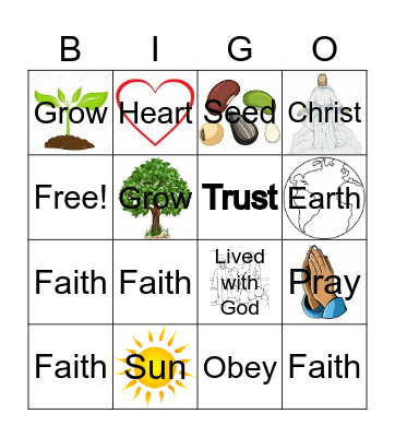 FAITH SONG Bingo Card
