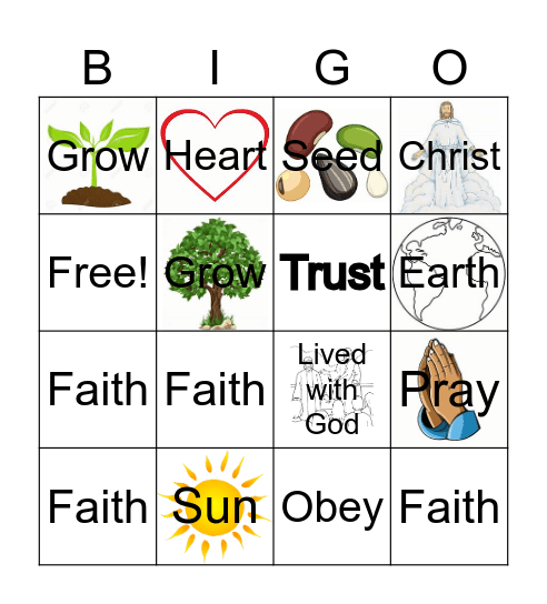 FAITH SONG Bingo Card