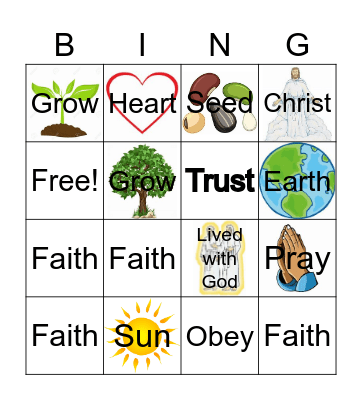 FAITH SONG Bingo Card