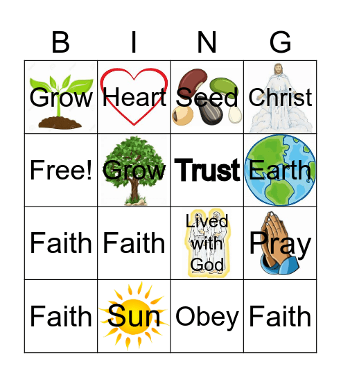 FAITH SONG Bingo Card