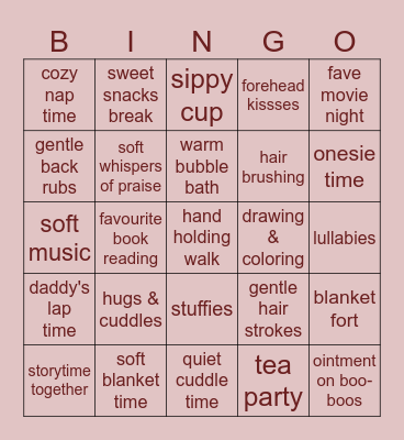 AFTERCARE BINGO FOR LITTLES Bingo Card