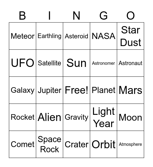 Bing Bang Bingo Card