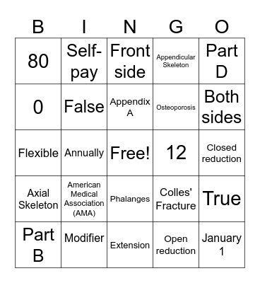 MA 50 WEEK 3 THEORY EXAM BINGO Card