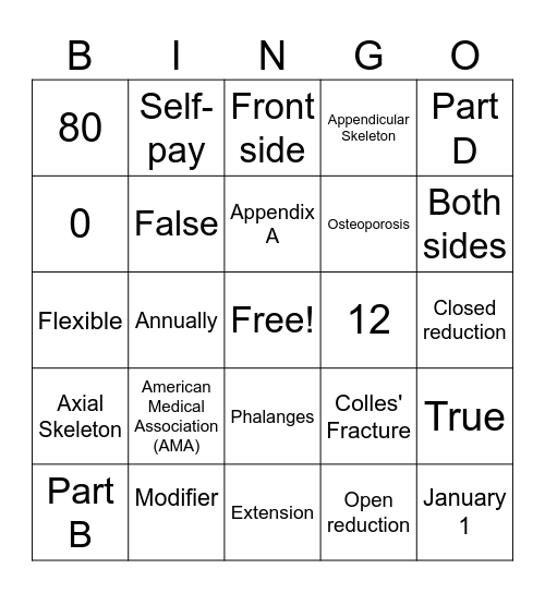 MA 50 WEEK 3 THEORY EXAM BINGO Card