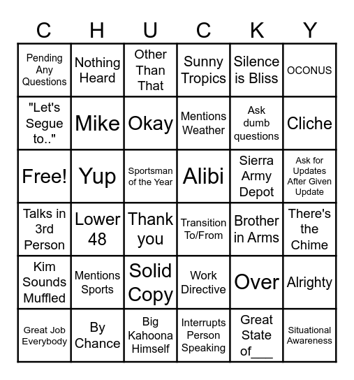 Time We Will Never Get Back Bingo Card