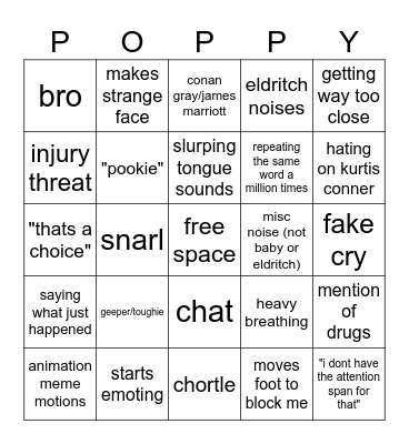 cursed bingo Card