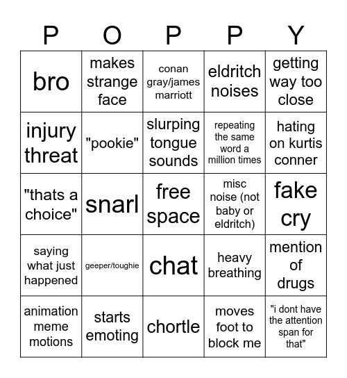 cursed bingo Card